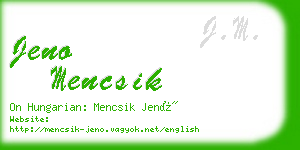 jeno mencsik business card